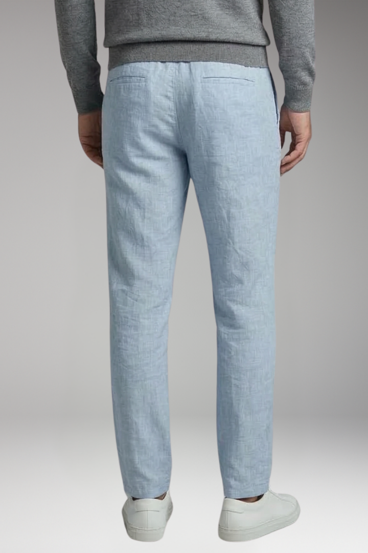 Men’s Casual Trousers with Elastic Waist and Straight Leg