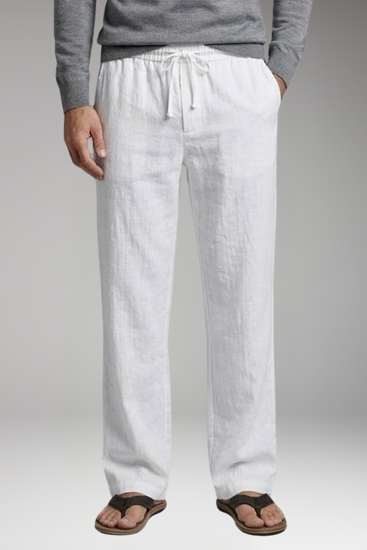 Men’s Casual Trousers with Elastic Waist and Straight Leg