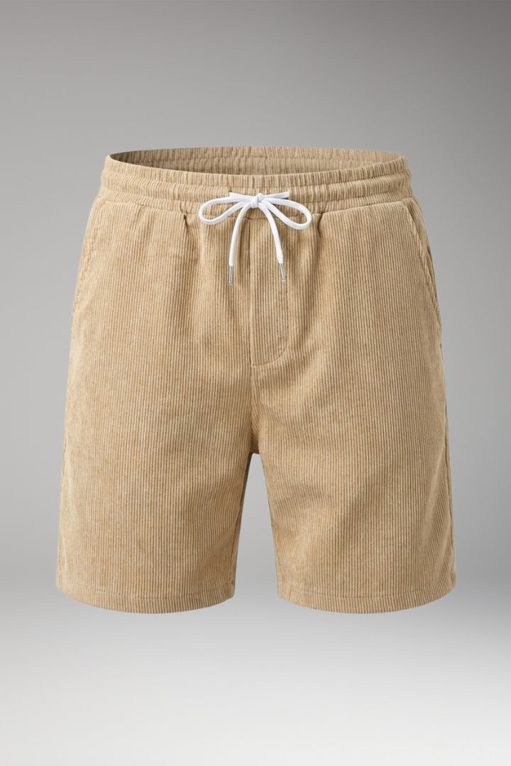 Men's Casual Shorts with Drawstring Waist and Ribbed Texture