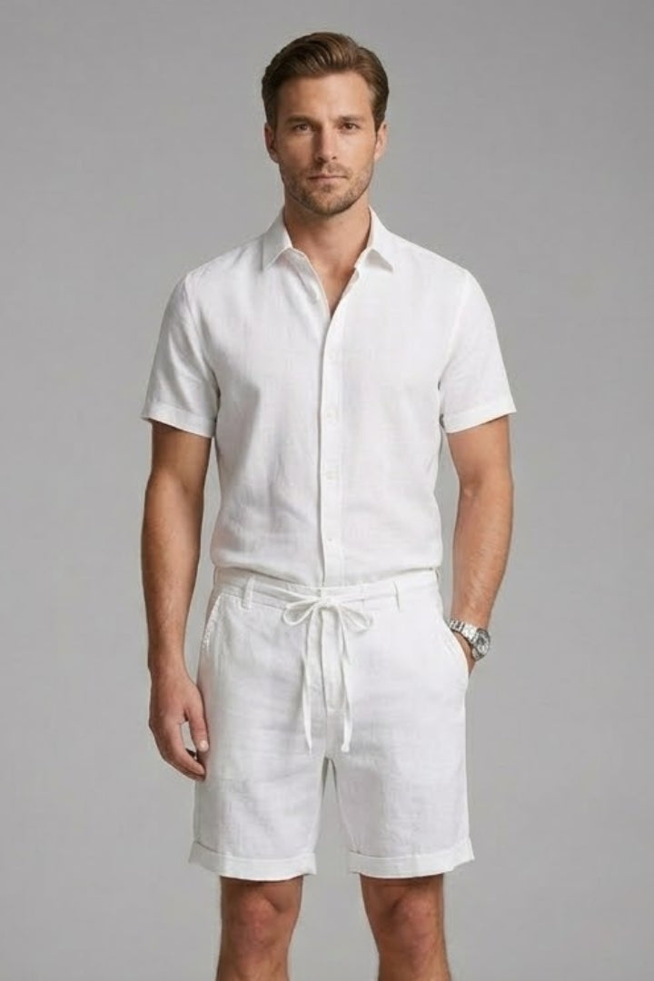 Men's Casual Shorts with Drawstring Waist and Side Pockets