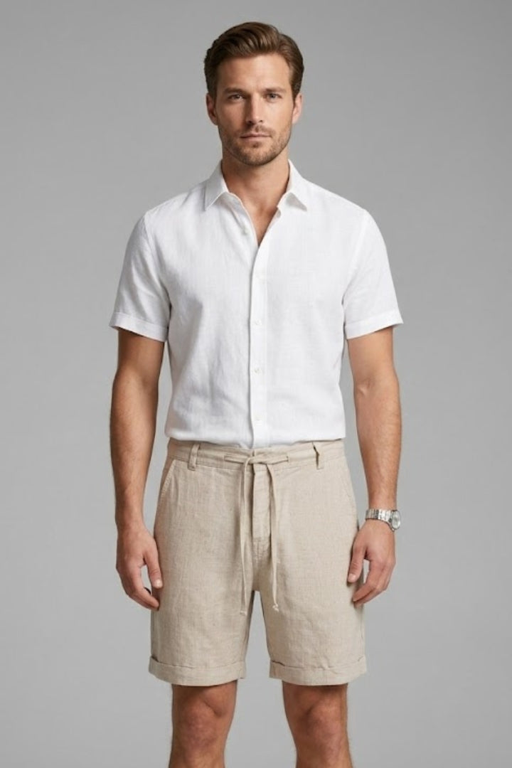 Men's Casual Shorts with Drawstring Waist and Side Pockets
