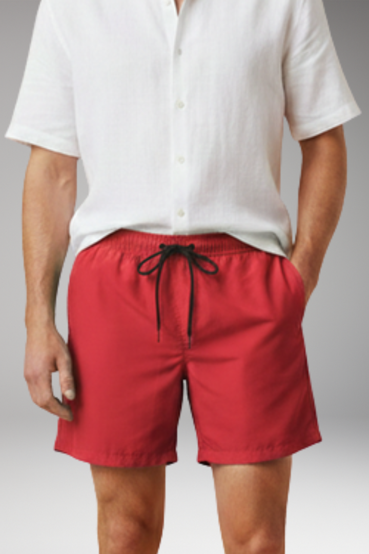Men's Casual Shorts with Drawstring Waistband and Relaxed Fit