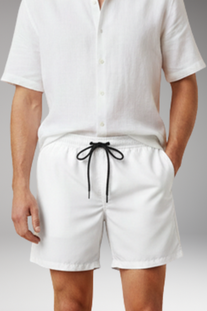 Men's Casual Shorts with Drawstring Waistband and Relaxed Fit