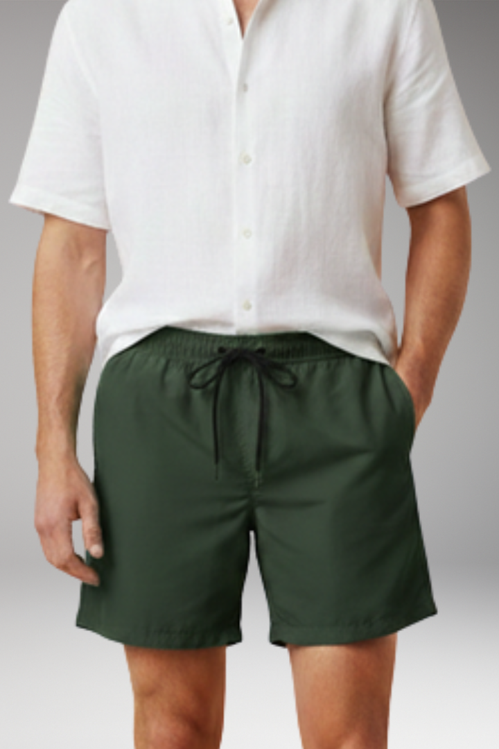 Men's Casual Shorts with Drawstring Waistband and Relaxed Fit
