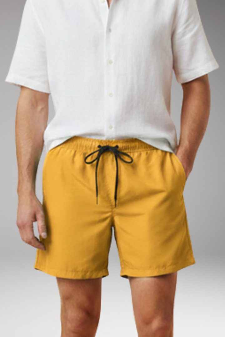 Men's Casual Shorts with Drawstring Waistband and Relaxed Fit