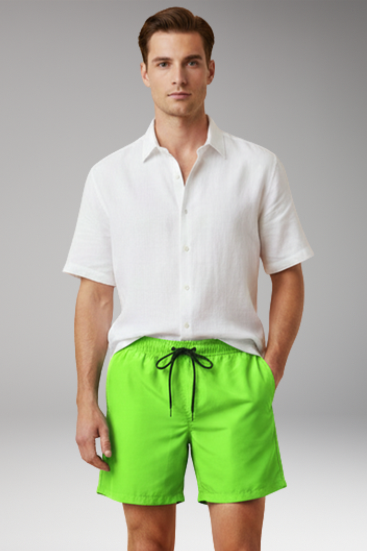 Men's Casual Shorts with Drawstring Waistband and Relaxed Fit
