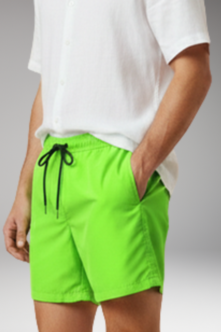 Men's Casual Shorts with Drawstring Waistband and Relaxed Fit