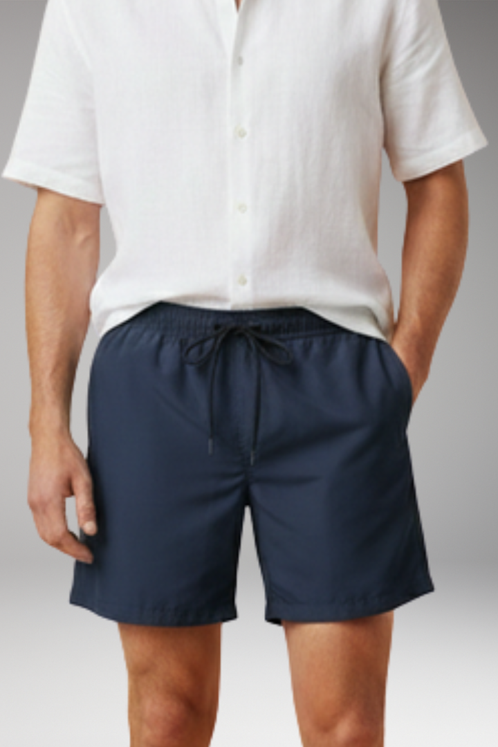 Men's Casual Shorts with Drawstring Waistband and Relaxed Fit