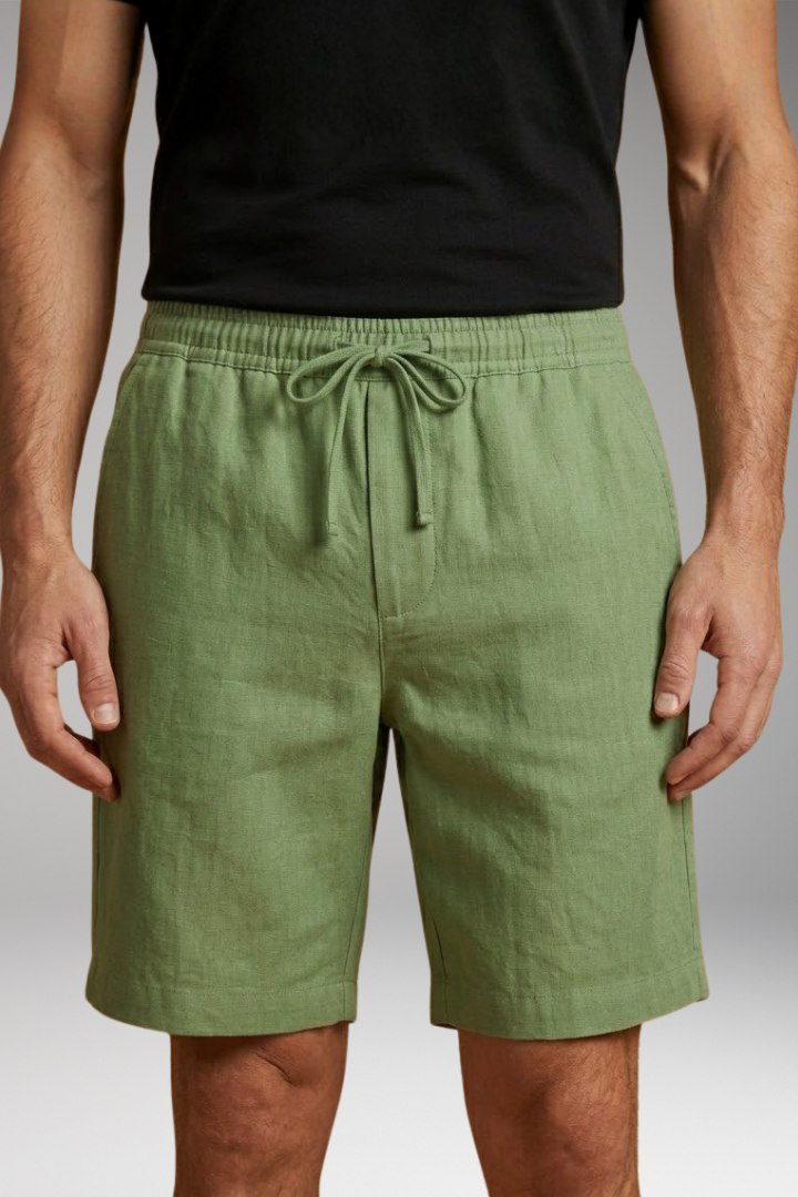 Men's Casual Shorts with Drawstring Waistband and Side Pockets