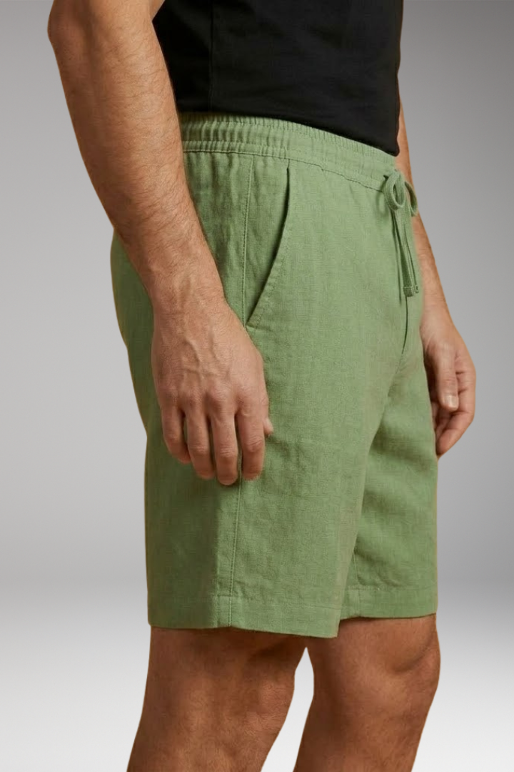 Men's Casual Shorts with Drawstring Waistband and Side Pockets