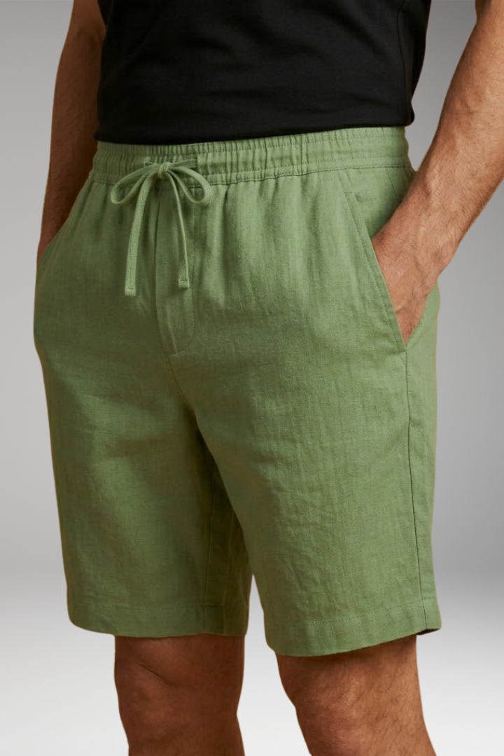 Men's Casual Shorts with Drawstring Waistband and Side Pockets