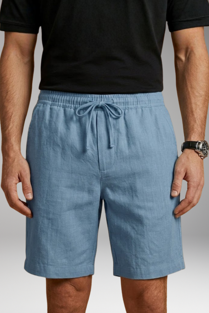 Men's Casual Shorts with Drawstring Waistband and Side Pockets