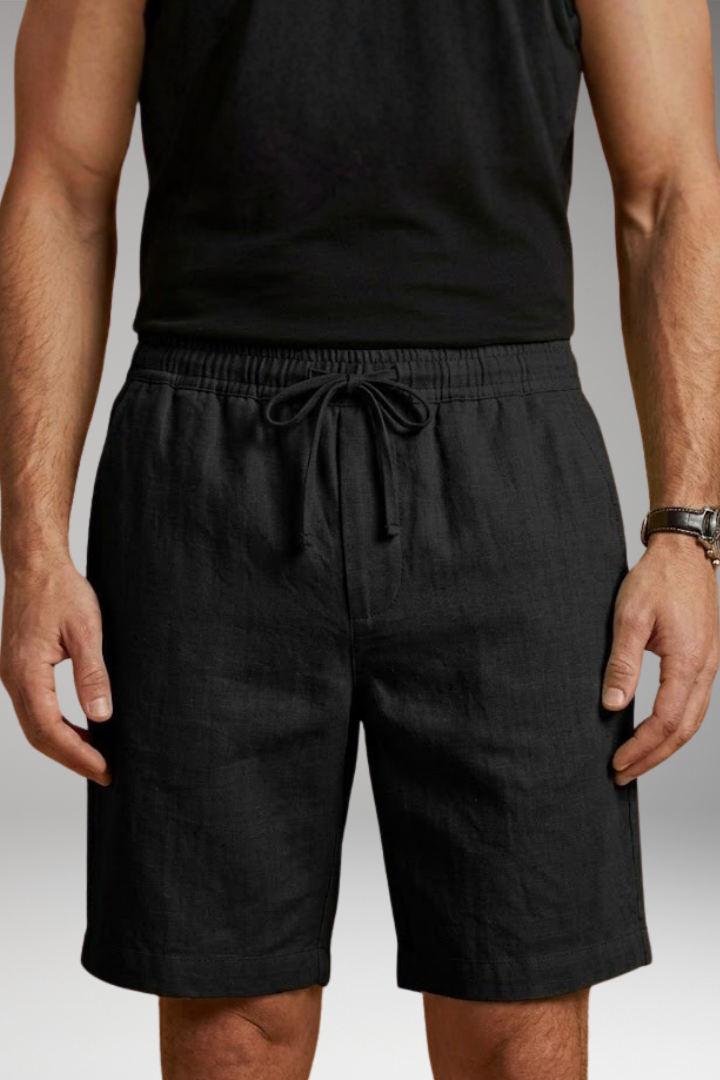 Men's Casual Shorts with Drawstring Waistband and Side Pockets