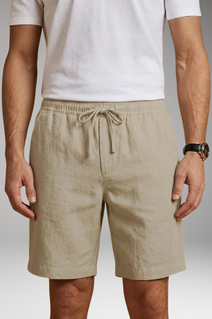 Men's Casual Shorts with Drawstring Waistband and Side Pockets