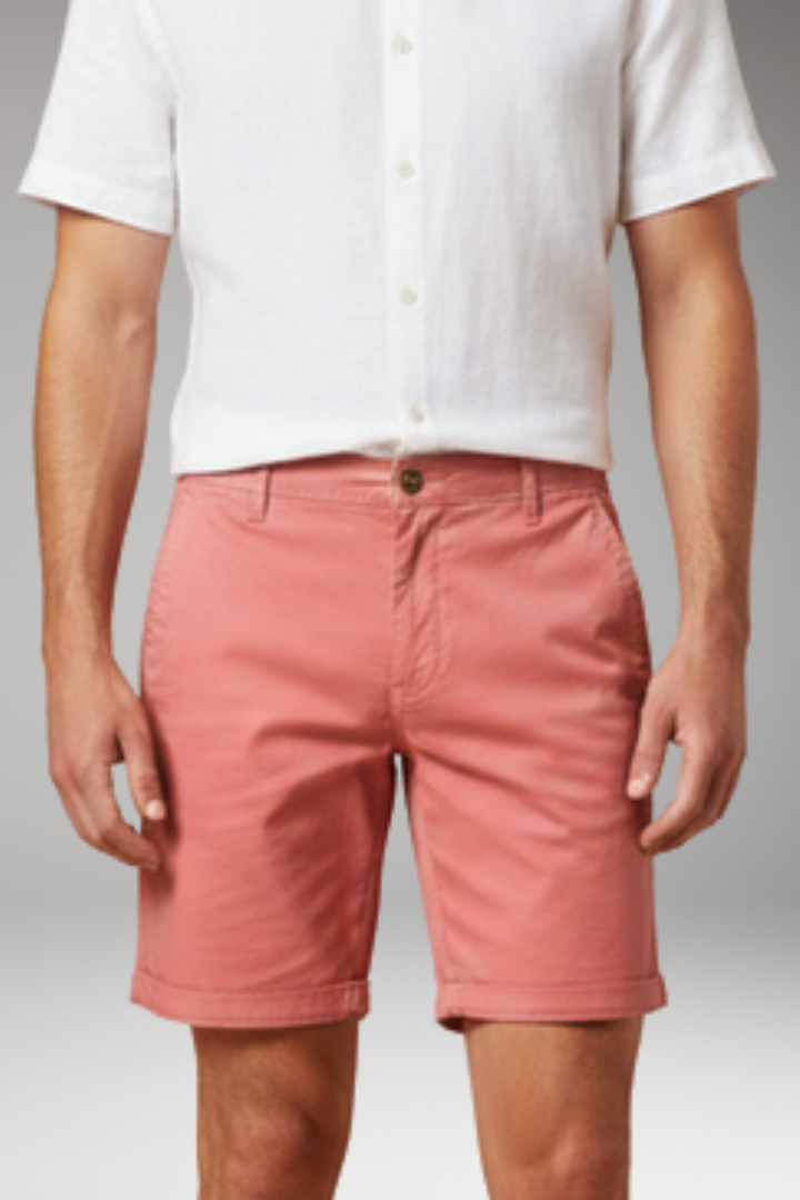 Men's Casual Shorts with Elastic Waistband and Button Fastening