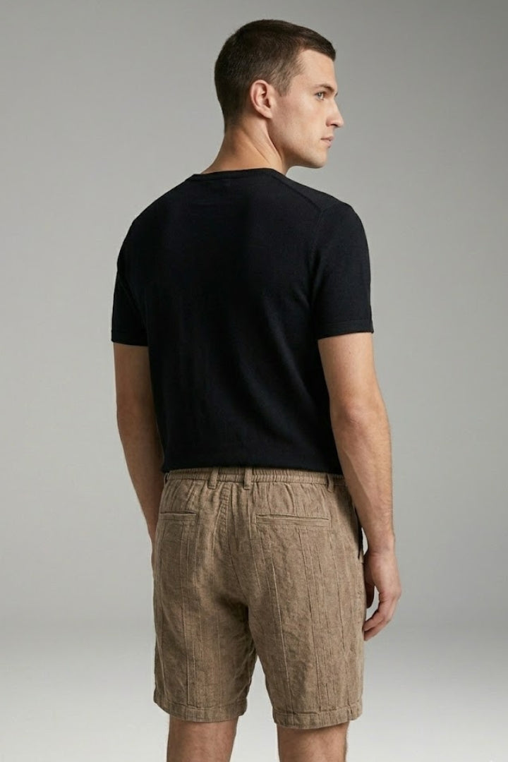 Men's Casual Shorts with Elastic Waistband and Drawstring