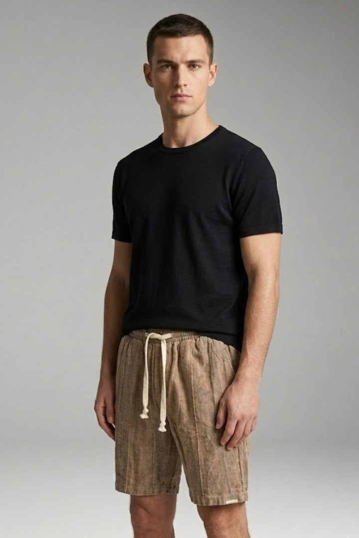Men's Casual Shorts with Elastic Waistband and Drawstring