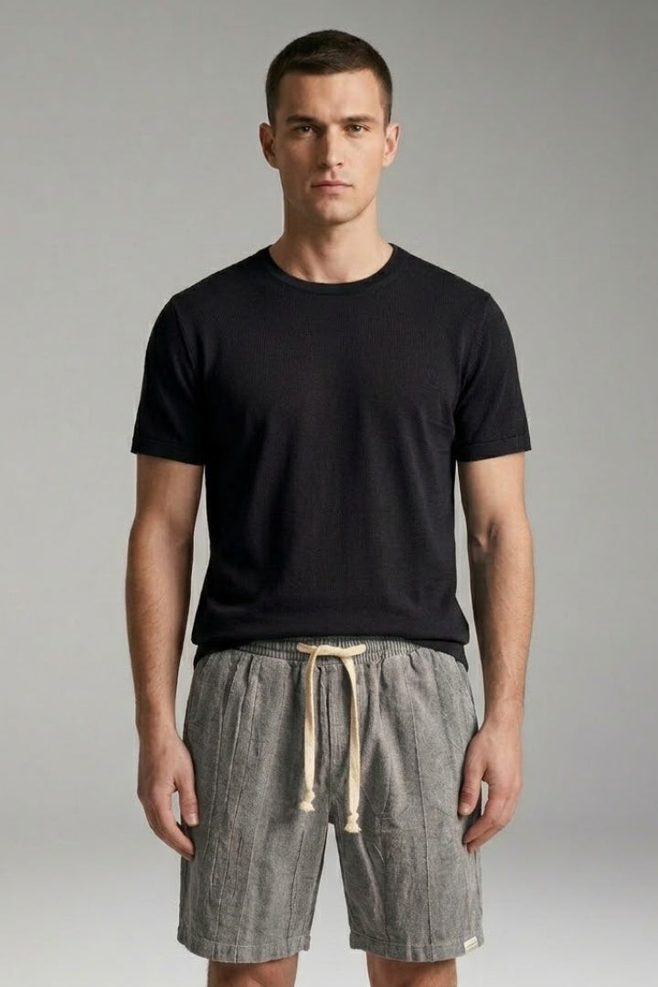 Men's Casual Shorts with Elastic Waistband and Drawstring
