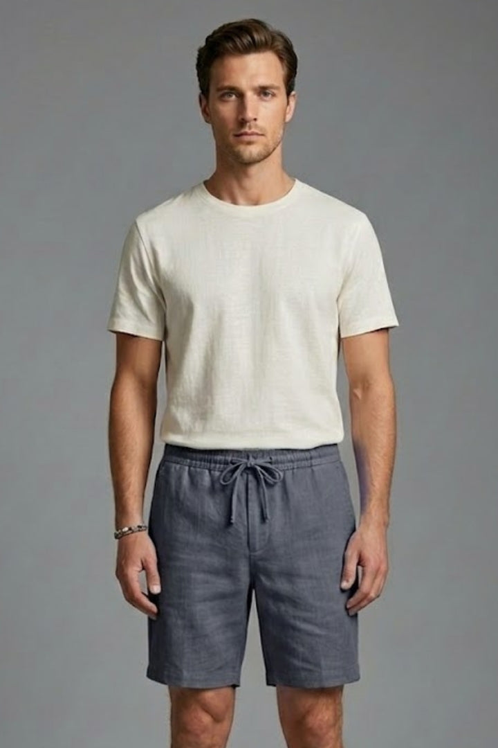 Men's Casual Shorts with Elastic Waistband and Pockets