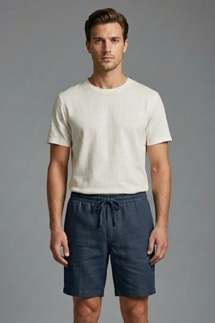 Men's Casual Shorts with Elastic Waistband and Pockets