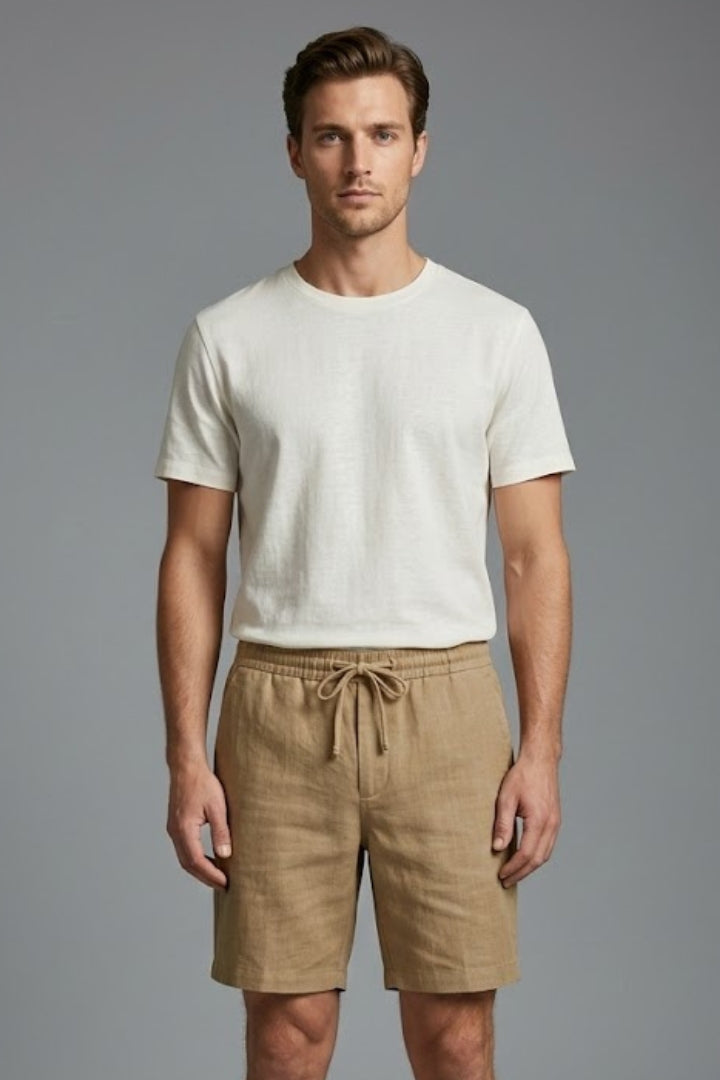 Men's Casual Shorts with Elastic Waistband and Pockets