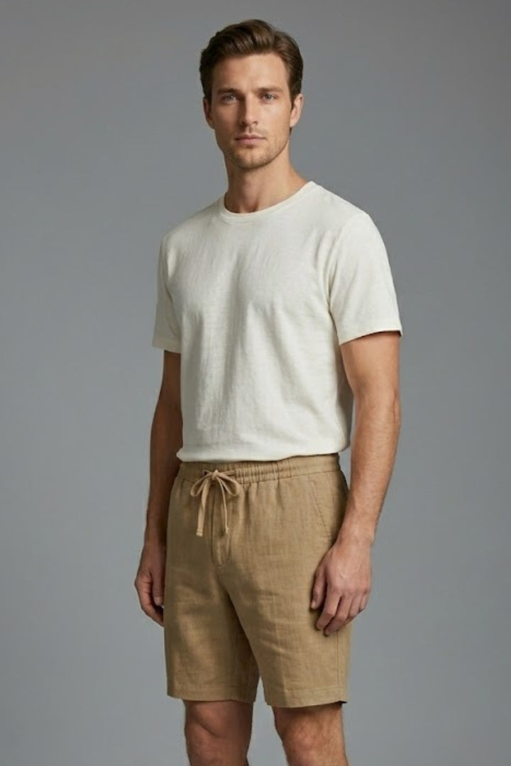 Men's Casual Shorts with Elastic Waistband and Pockets