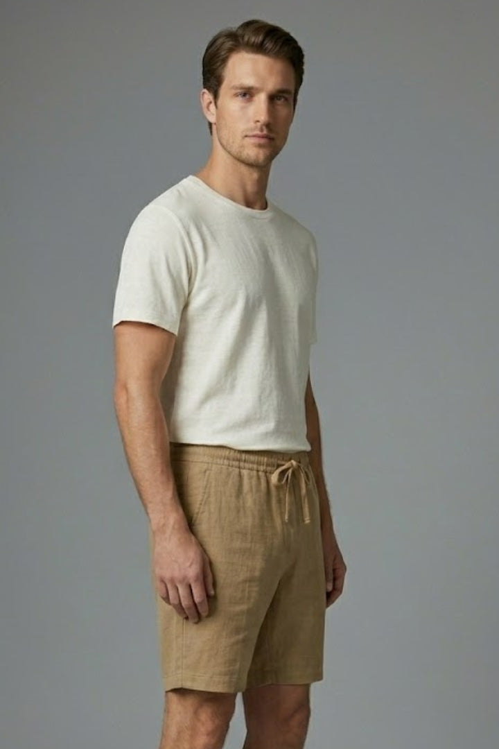Men's Casual Shorts with Elastic Waistband and Pockets
