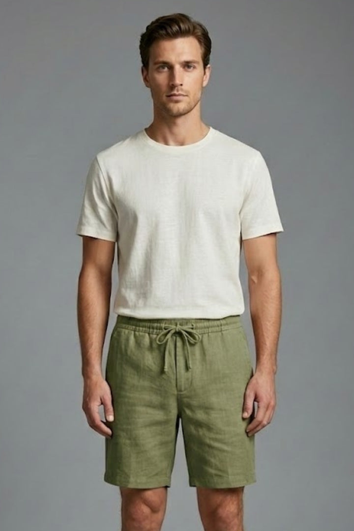 Men's Casual Shorts with Elastic Waistband and Pockets