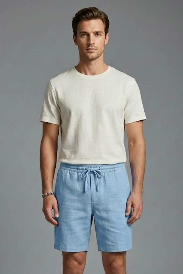Men's Casual Shorts with Elastic Waistband and Pockets