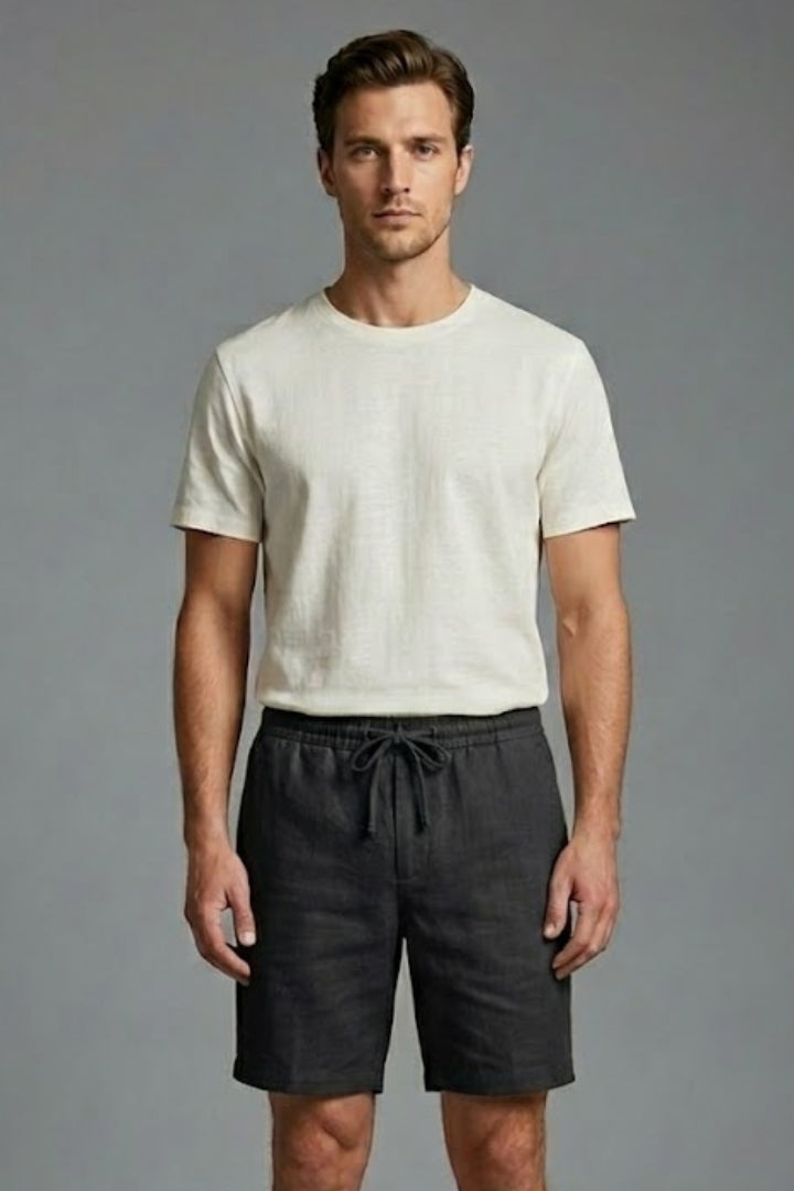 Men's Casual Shorts with Elastic Waistband and Pockets