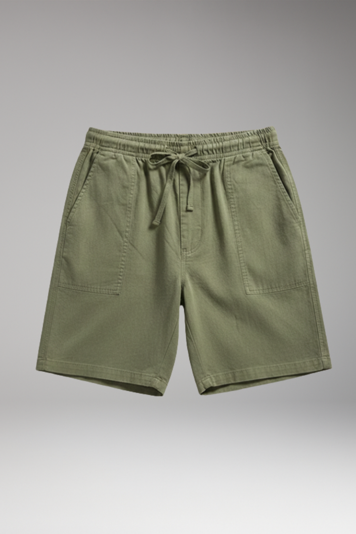 Men's Casual Shorts with Elastic Waistband and Side Pockets