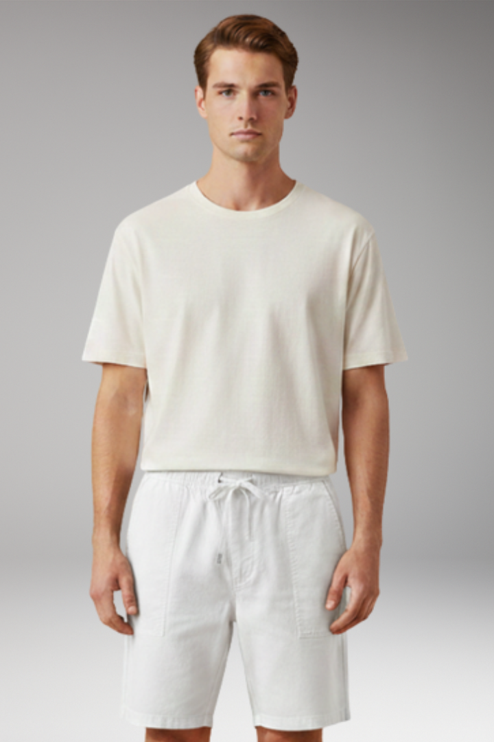 Men's Casual Shorts with Elastic Waistband and Side Pockets