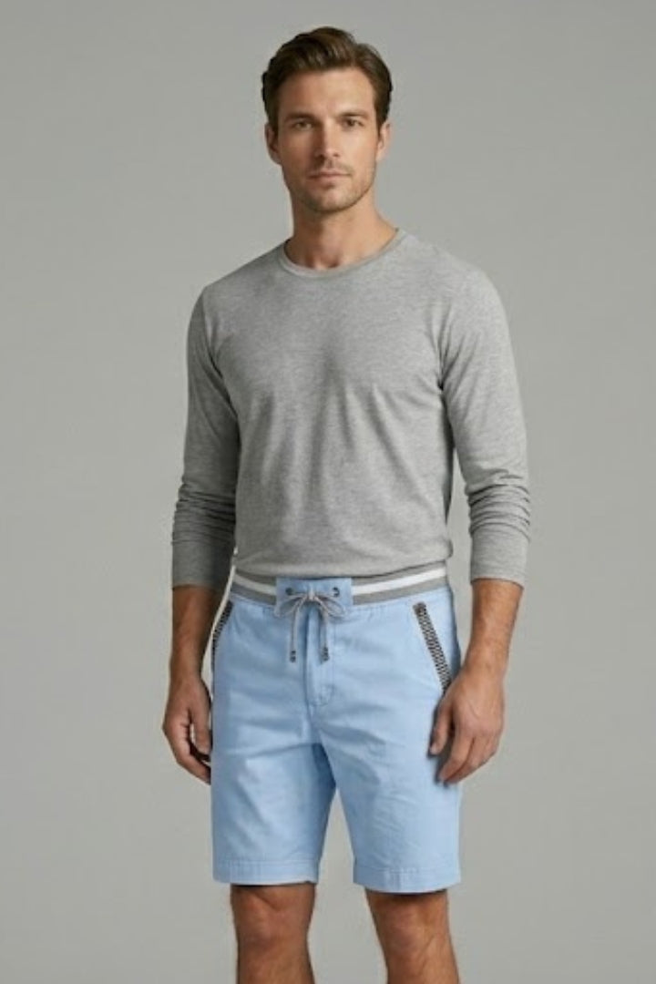 Men's Casual Shorts with Elastic Waistband and Side Pockets