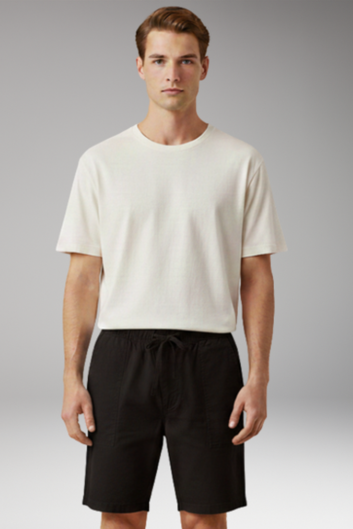 Men's Casual Shorts with Elastic Waistband and Side Pockets