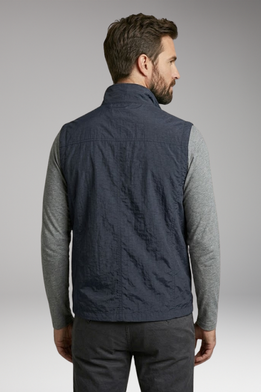Men's Casual Waistcoat with Zipped Pockets and Sleeveless Design