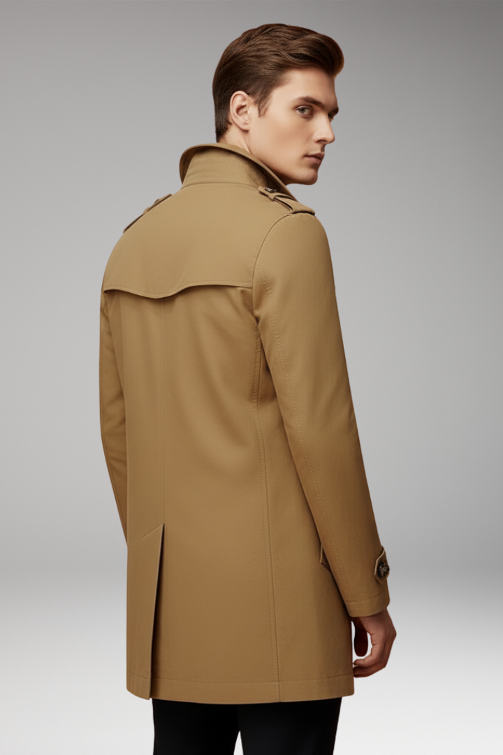 Men’s Coat with Button Closure and Lined Interior