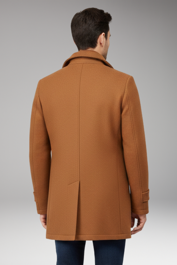 Men’s Coat with Button Closure and Side Pockets