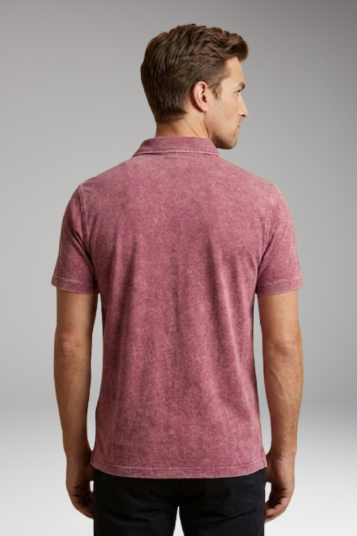 Men's Cotton Polo Shirt with Classic Collar and Button Placket
