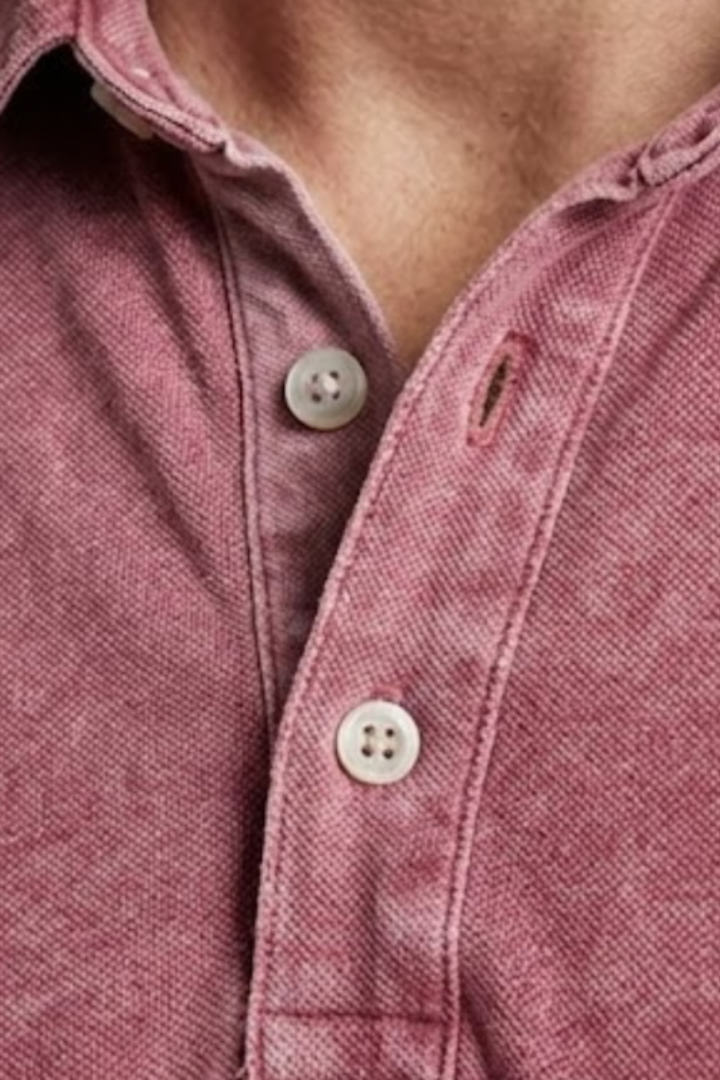 Men's Cotton Polo Shirt with Classic Collar and Button Placket
