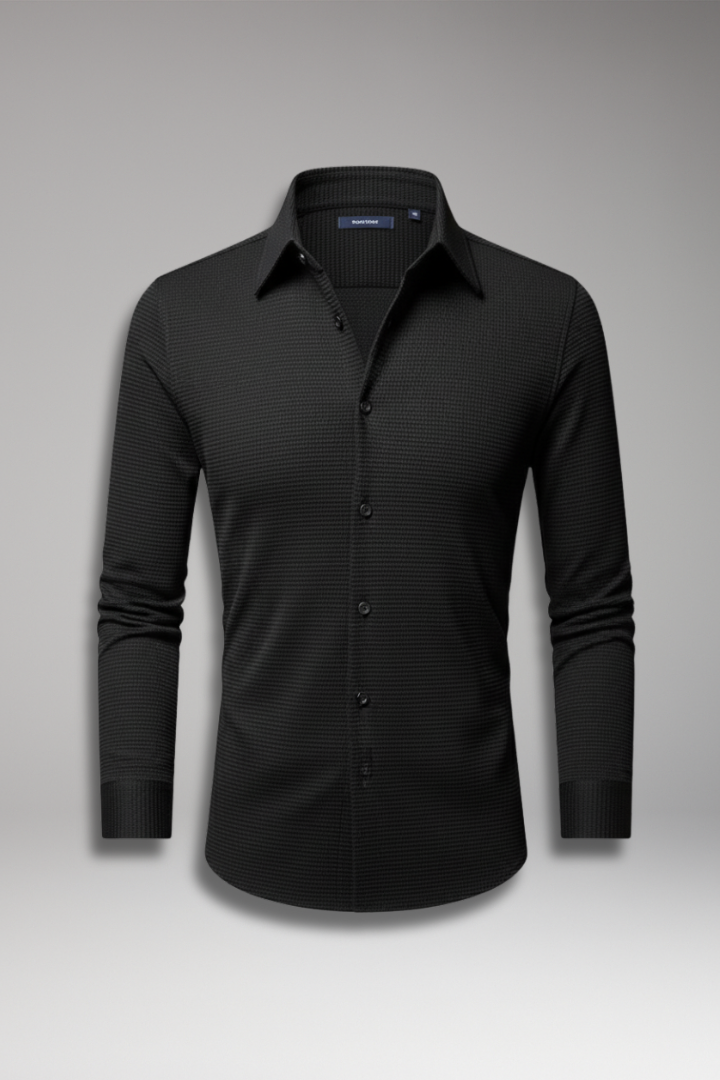 Men’s Shirt with Button Closure and Textured Surface