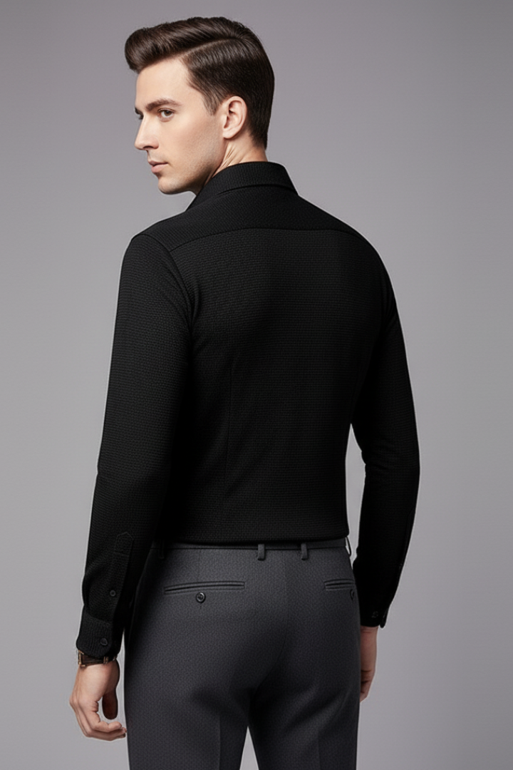 Men’s Shirt with Button Closure and Textured Surface