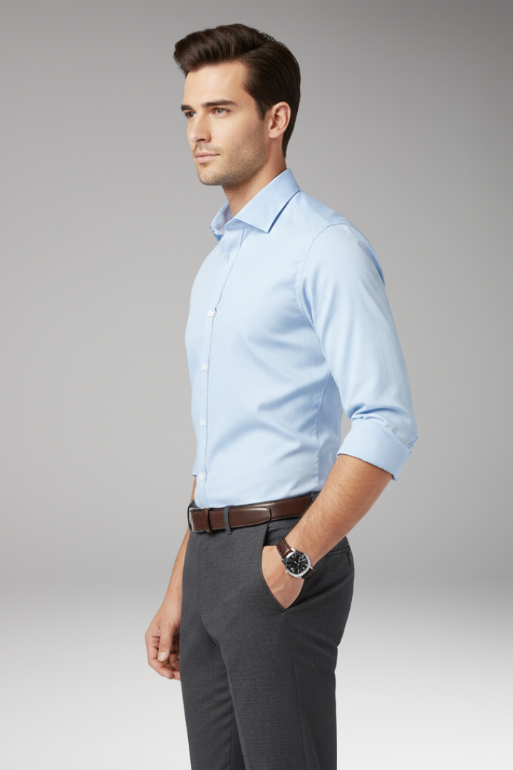 Men’s Dress Shirt with Classic Collar and Button Front