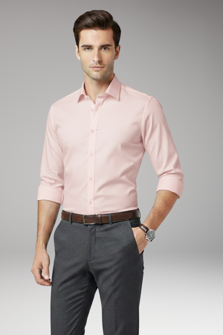 Men’s Dress Shirt with Classic Collar and Button Front