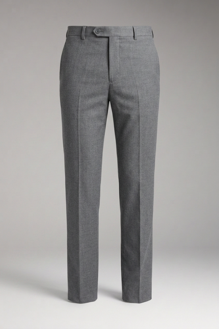 Men’s Formal Straight-Leg Trousers with Button Closure