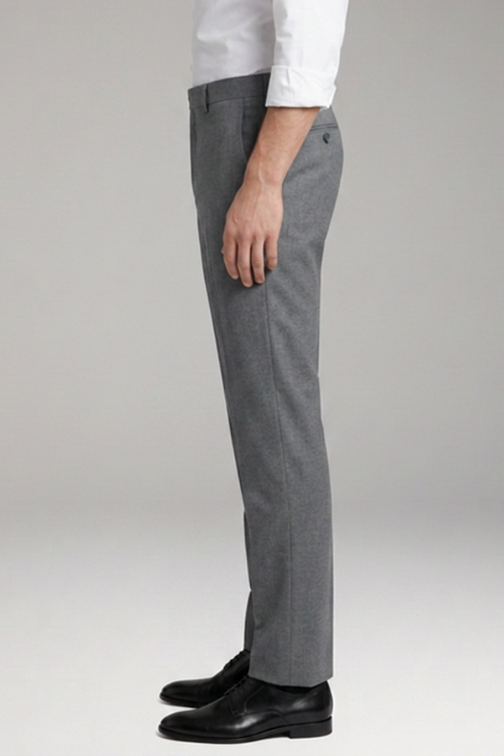 Men’s Formal Straight-Leg Trousers with Button Closure