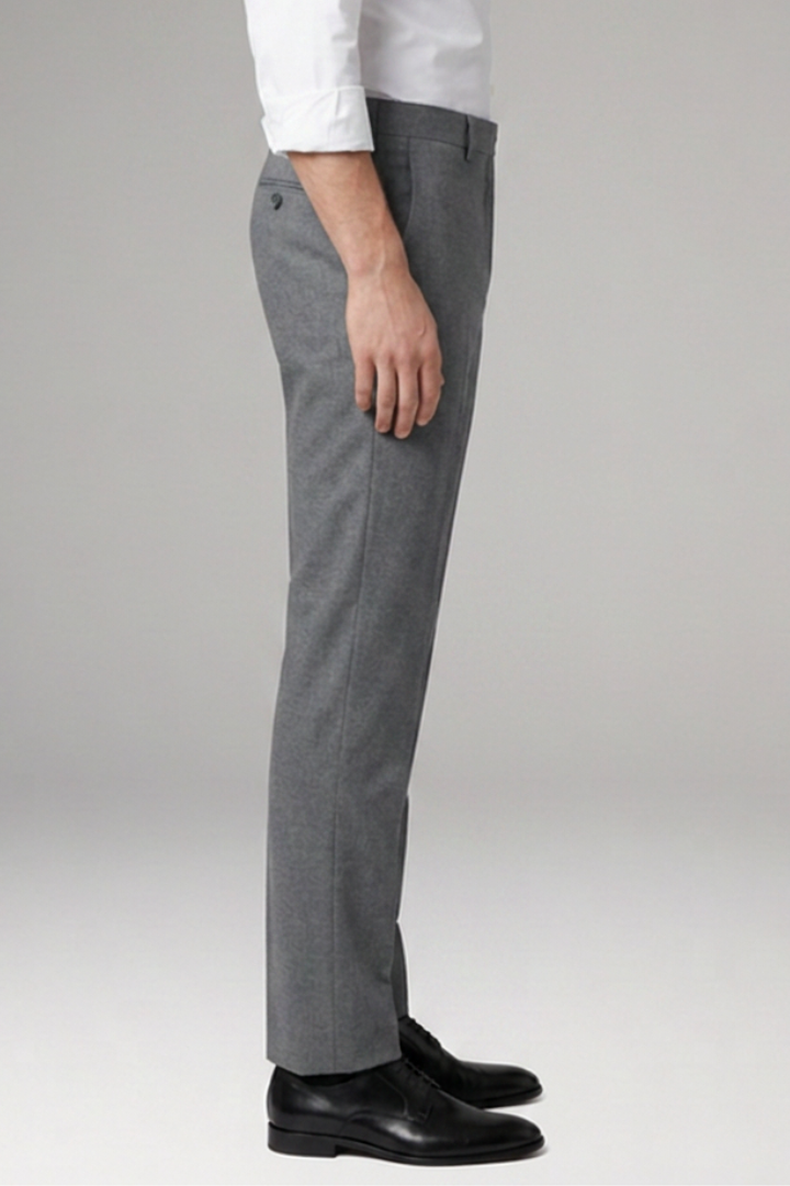 Men’s Formal Straight-Leg Trousers with Button Closure