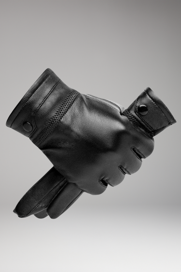 Men’s Gloves with Adjustable Strap and Ribbed Cuff