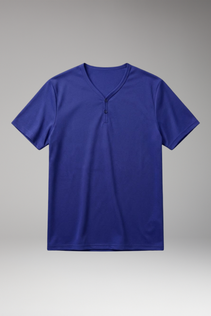 Men’s Henley T-Shirt with Buttoned V-Neck