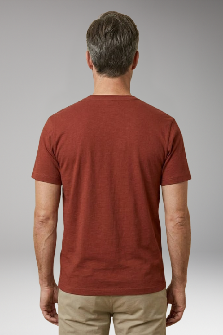 Men's T-Shirt with Henley Neck and Chest Pocket
