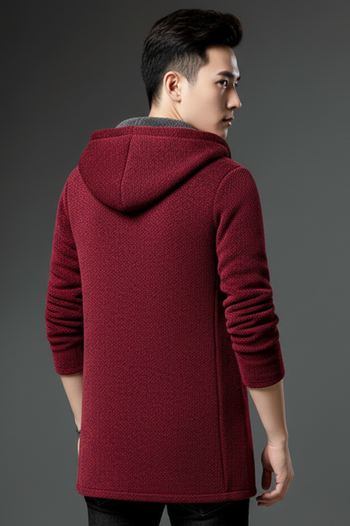 Men’s Hooded Jacket with Lined Interior and Full Zip